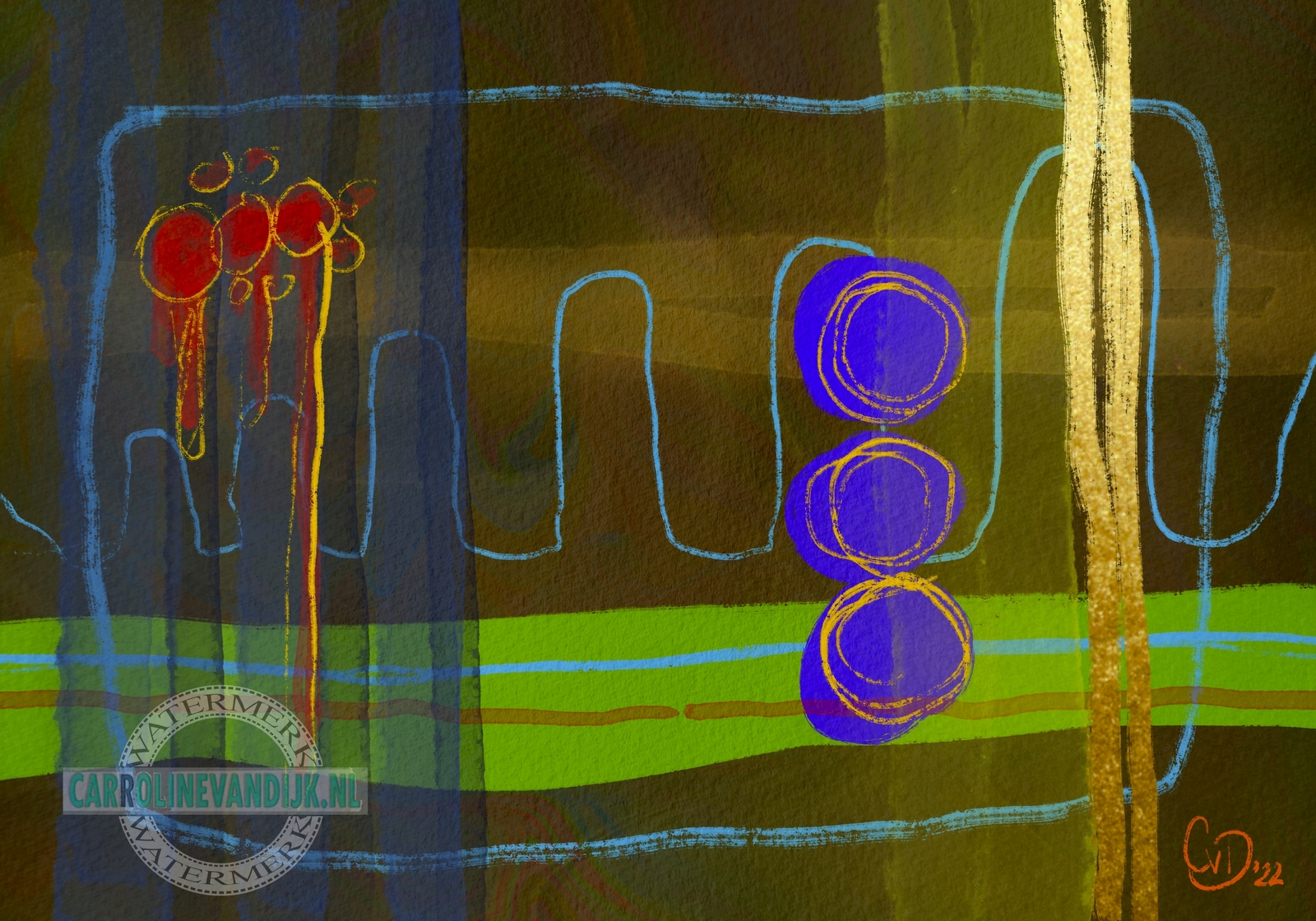 Abstract schilderij schilderij levenspad