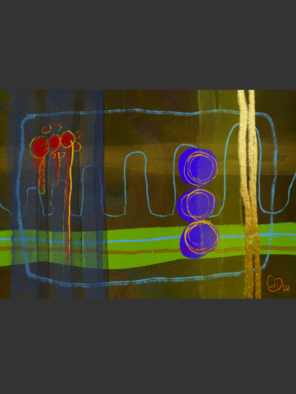 Abstract schilderij levenspad