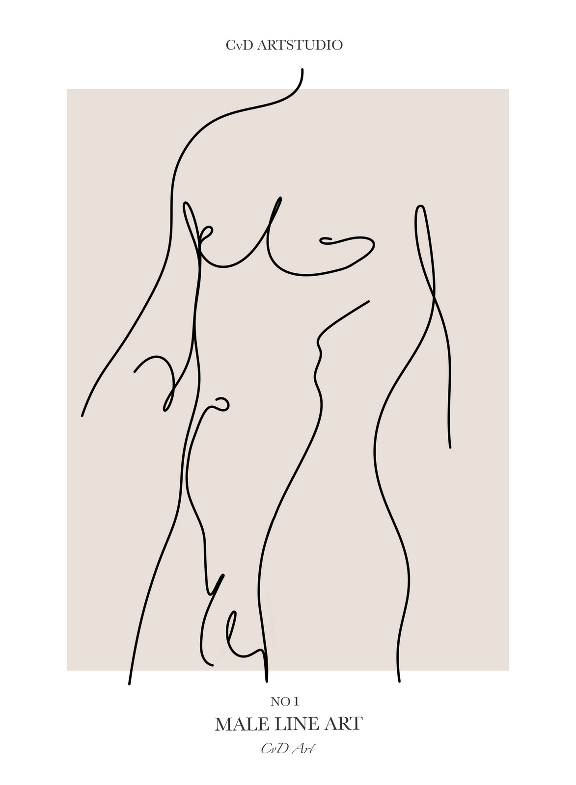 lijntekening mannelijk naakt