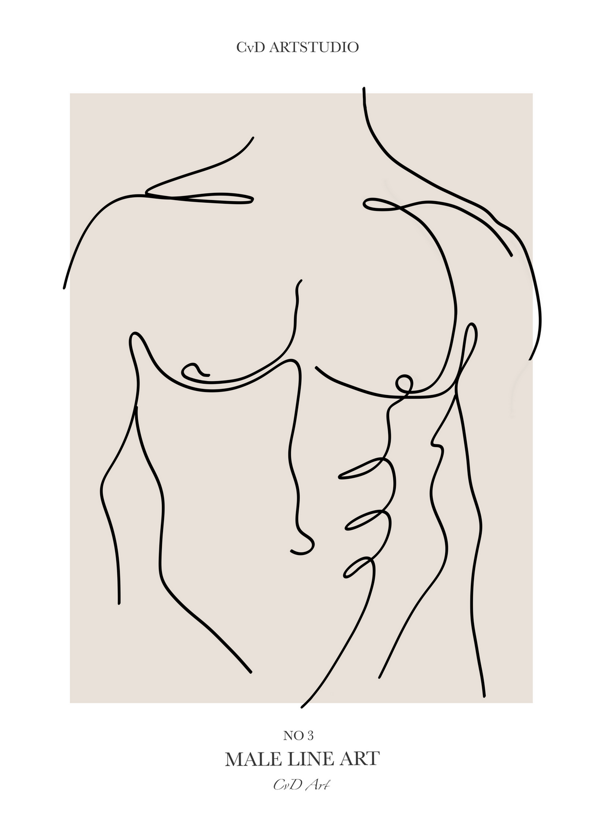 lijntekening mannelijk naakt